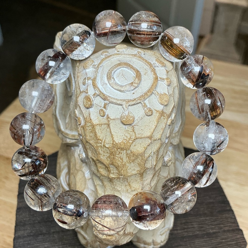 Copper Red Rutilated Quartz 12mm - Picture 6 of 6